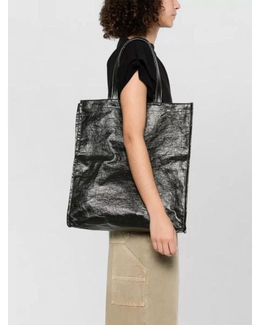 Uma Wang Black Canvas Small Tote Shoulder Bag