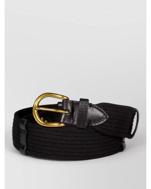 Jérôme Dreyfuss Black Wide Cotton Belt Leather Trim