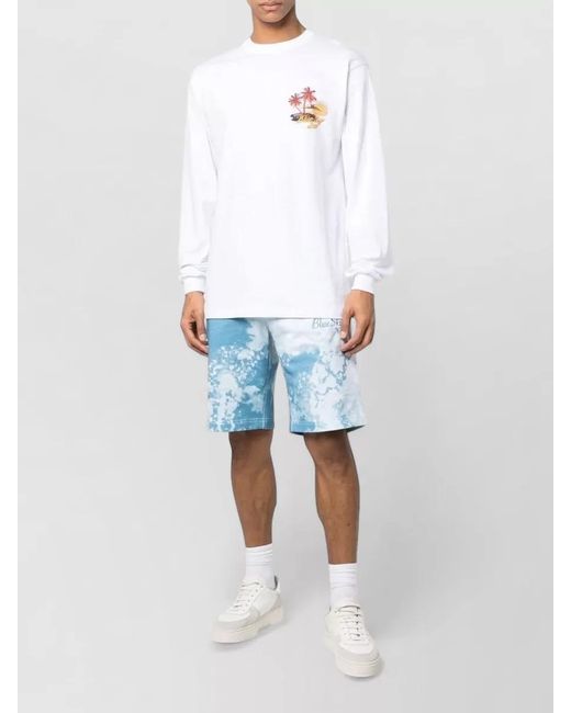 BLUE SKY INN White Logo Crew Neck Long Sleeve T-Shirt for men
