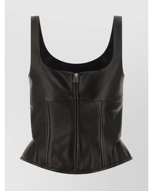 Ermanno Scervino Black Leather Top