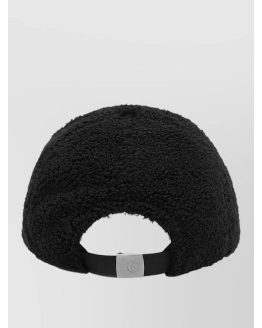 MM6 by Maison Margiela Black Logo Baseball Cap Reversible Fleece Nylon