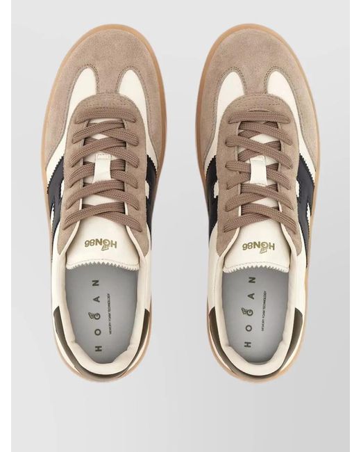 Hogan Multicolor Smooth Suede Leather Lace Up Sneakers