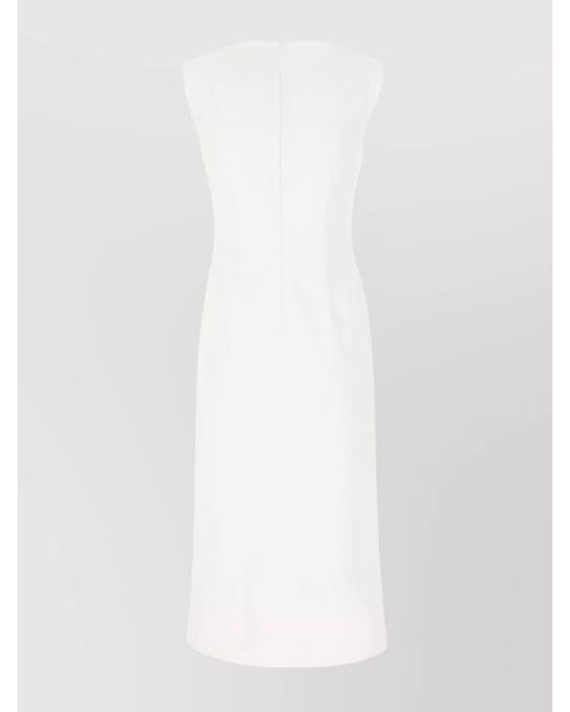 Sportmax White Padded Midi Dress