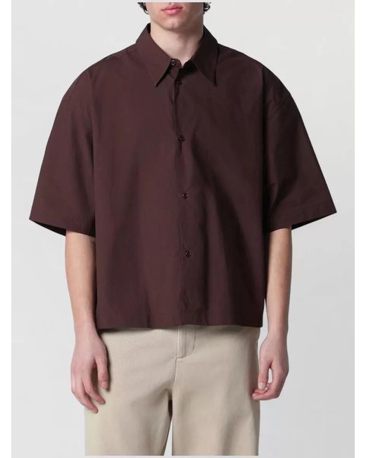 Studio Nicholson Brown Short Sleeve Contemporary Shirt Design for men