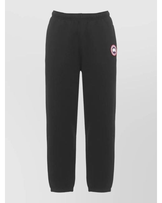 Canada Goose Black Straight Cotton Pants Side Pockets Cuffs for men