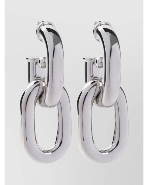 Rabanne Gray Brass Double Hoop Earrings