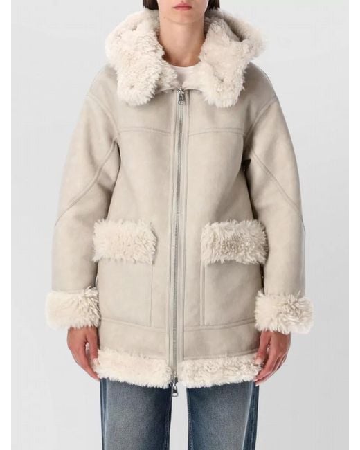 Urbancode Natural Reversible Hooded Faux Fur Parka Coat