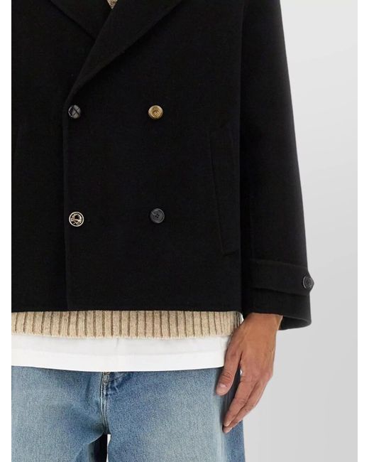 Moschino Black Cashmere Double-Breasted Blazer for men