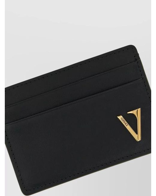 Versace Black Leather Cardholder for men