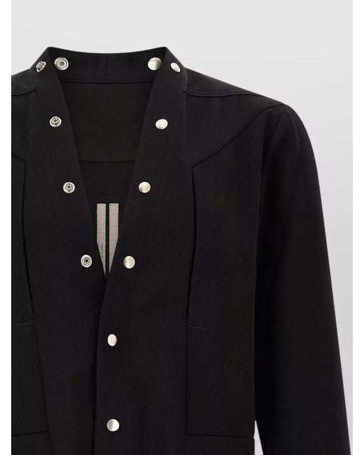 Rick Owens Black Larry Frogpocket Tailored Jacket Front Pockets for men