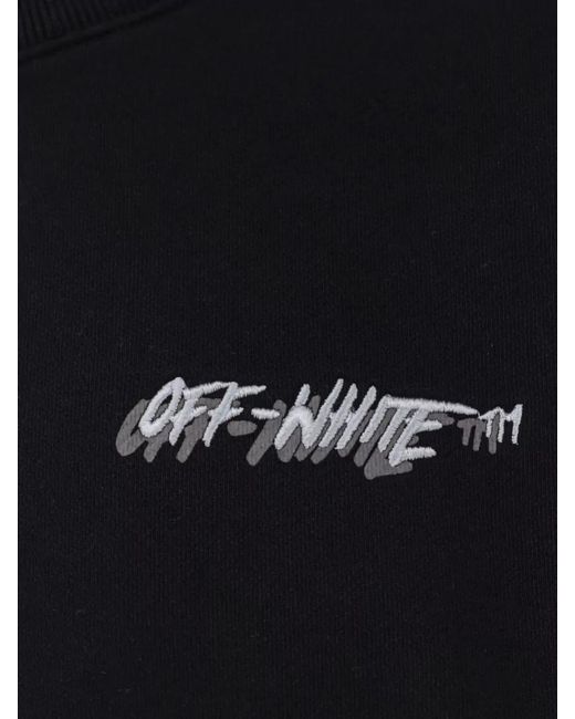 Off-White c/o Virgil Abloh Blue Cotton Crew Neck Sweatshirt Long Sleeves for men