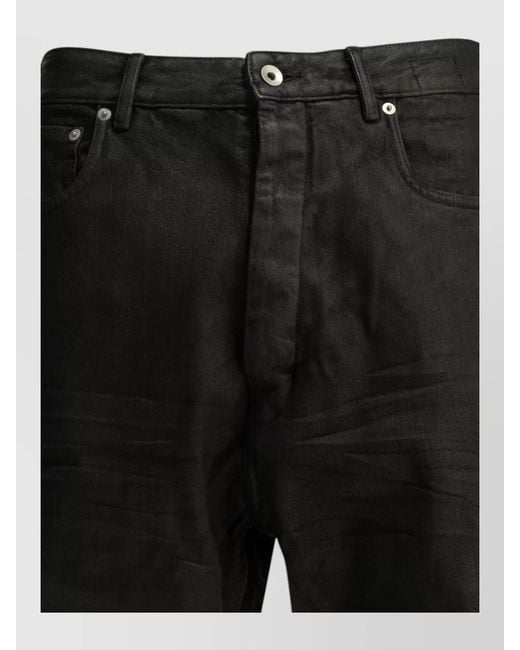 Rick Owens Black Geth Wide Leg Jeans Five Pocket Style for men