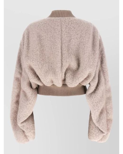 Rick Owens Natural Secchia Cropped Flight Bomber Jacket