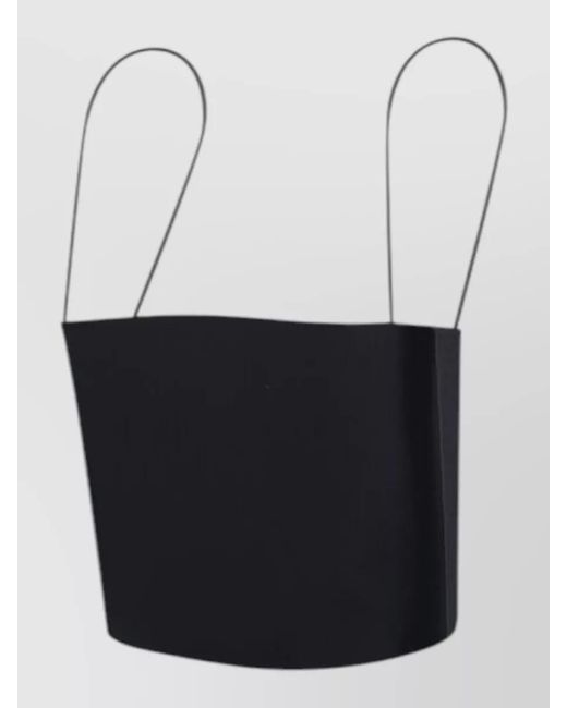 Forte_forte Black Linen Bustier Top