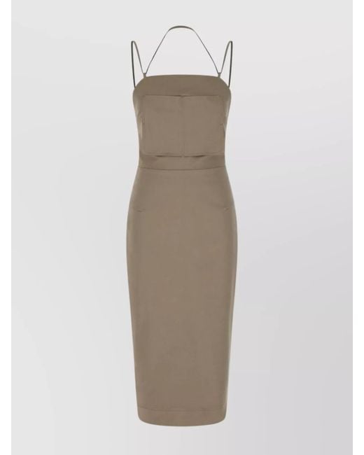 Max Mara Natural Cotton Stretch Midi Dress
