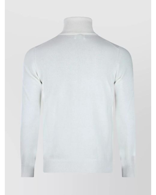 Malo White Wool Turtleneck Jumper for men
