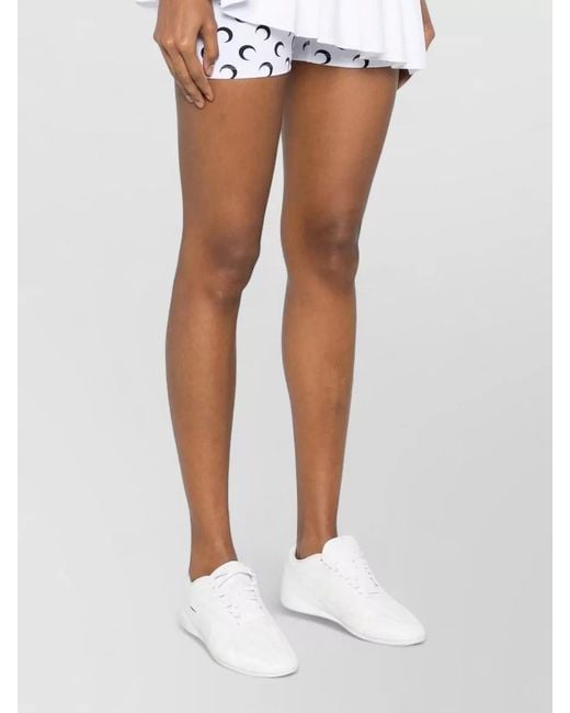 MARINE SERRE White Printed Athleisure Mini Skort