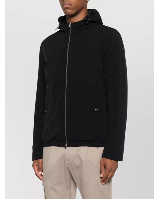 Herno Black Short Down Hooded Jacket for men