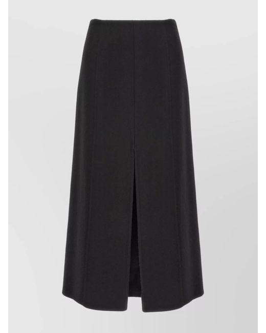 Ermanno Scervino Black Virgin Wool Long Split Pencil Skirt