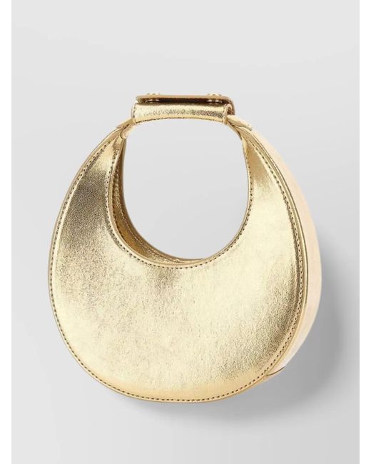 Staud White Moon Leather Shoulder Bag