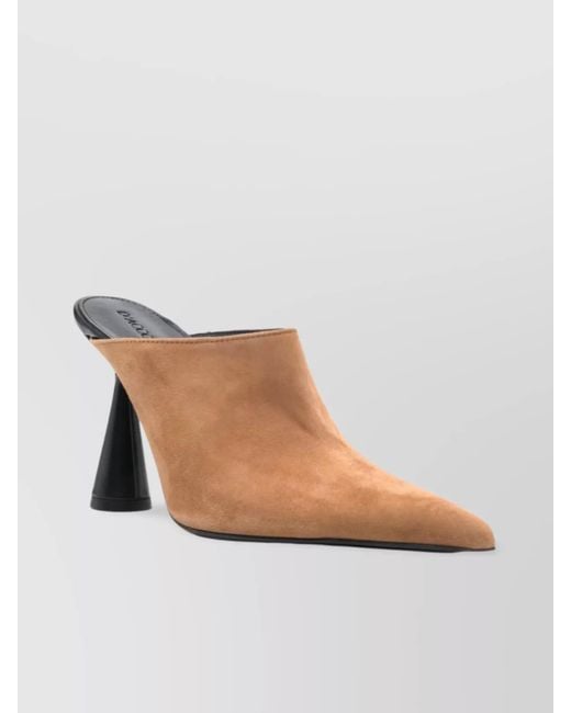 D'Accori Natural Cone Heel Pointed Toe Mule