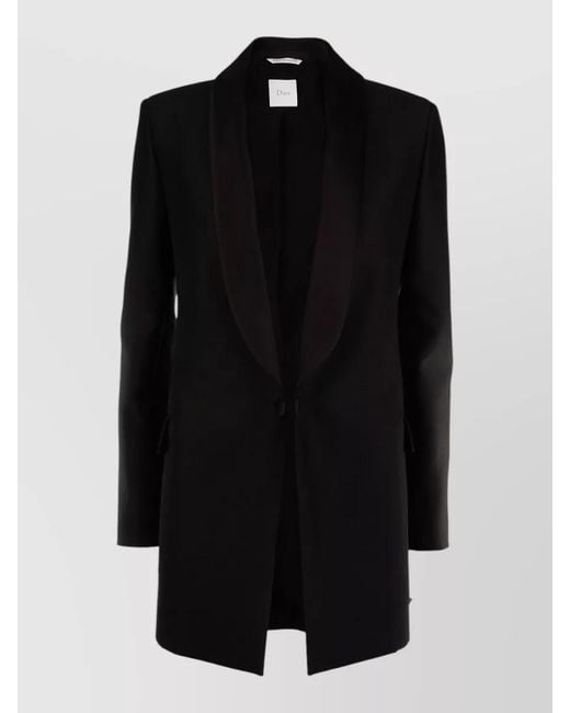 Dior Black Silk Wool Suit Jacket
