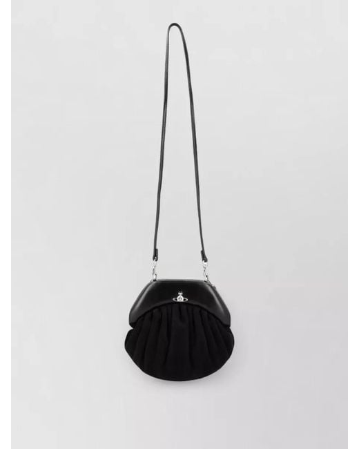 Vivienne Westwood White Crossbody Bag Brooke Pleated Long Strap