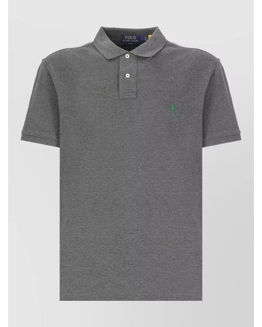Ralph Lauren Gray Cotton Short-Sleeve Polo Shirt for men