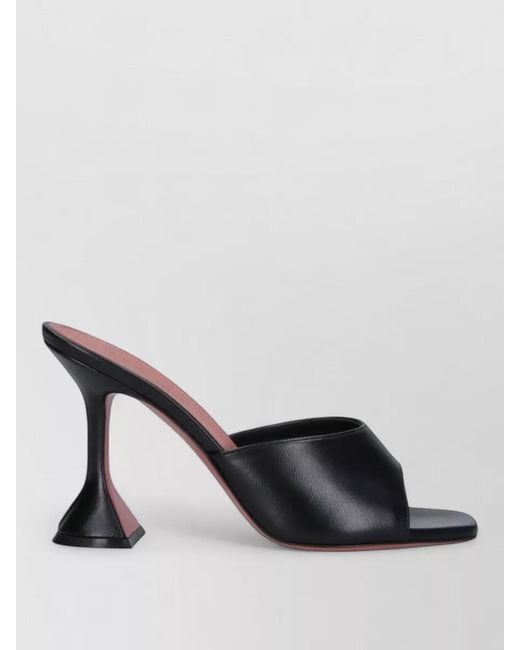 AMINA MUADDI Black Leather High Heel Mules