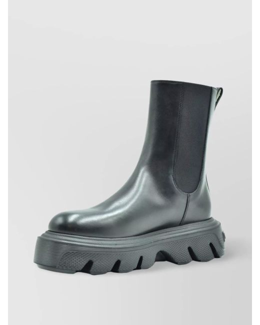 Casadei Black Leather Ankle Boots