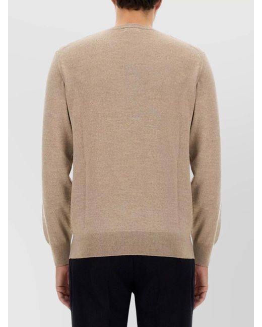 Etro Natural Logo-Print Wool Jumper for men