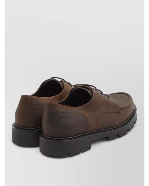 Céline Brown Suede Derby Lace-Up Shoes for men