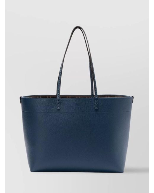 Fendi Blue Medium Roll Bag Macro Topstitching