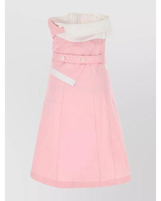 Miu Miu Pink Cotton Knee-Length Dress