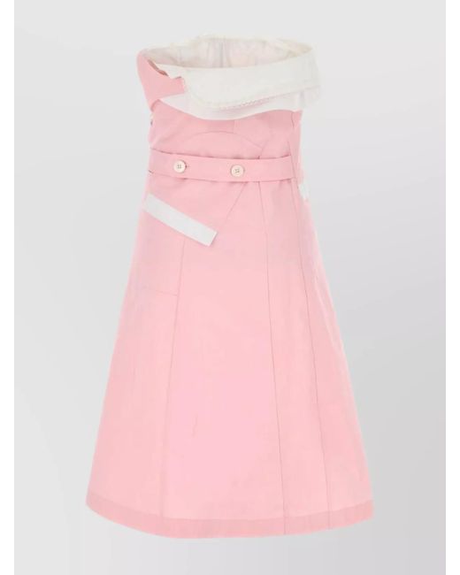 Miu Miu Pink Cotton Knee-Length Dress