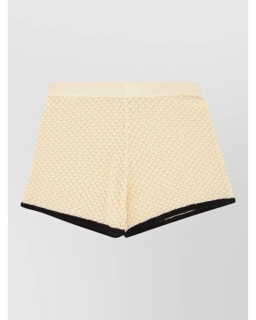THE GARMENT Natural Beach Hot Pants Contrast Trim Textured