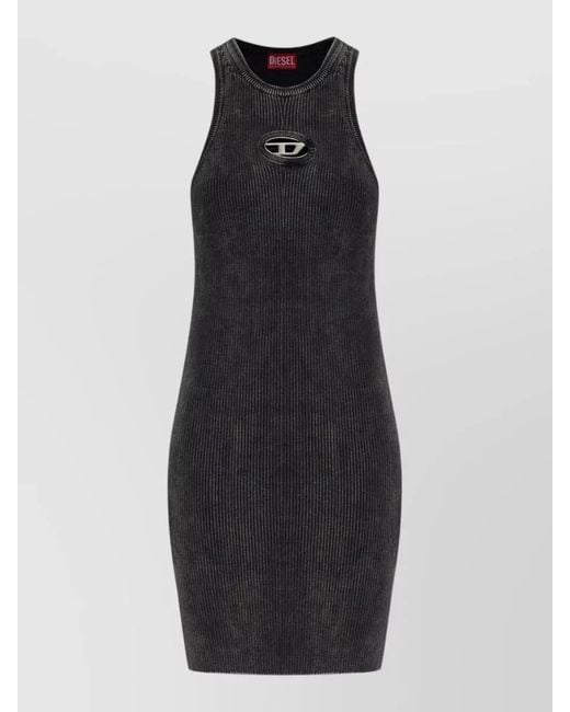 DIESEL Black Ribbed Sleeveless Mini Dress