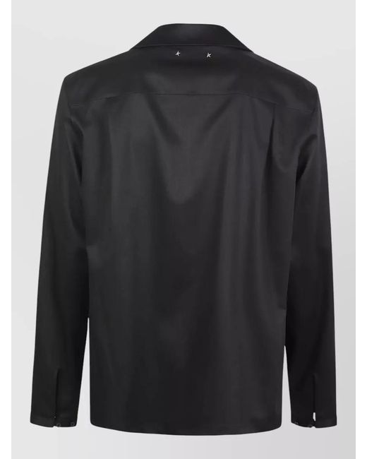 Golden Goose Deluxe Brand Black Virgin Wool Regular-Fit Camp-Collar Shirt for men