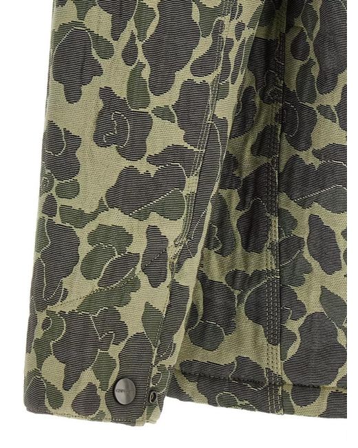 Carhartt Green Camouflage Pattern Chore Coat Front Pockets for men