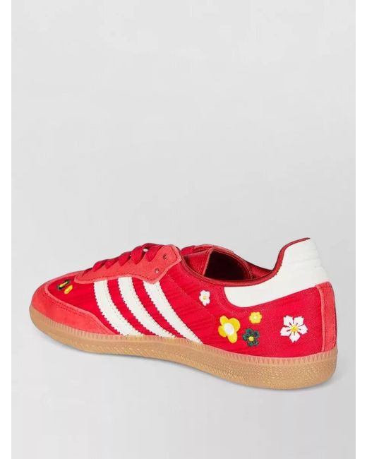Adidas Samba Sneakers Embroidered Flowers Rubber Sole
