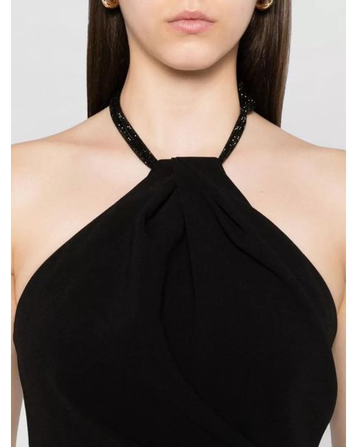 Solace London Black Riva Halterneck Backless Maxi Dress