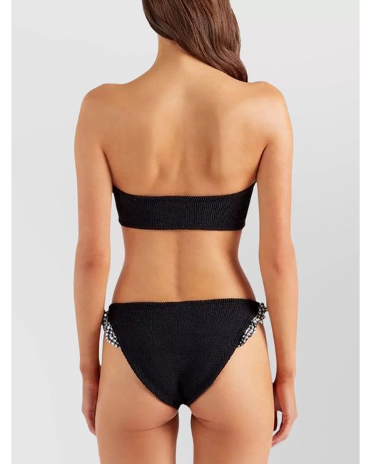 Hunza G Blue Gingham Seersucker Strapless Bikini