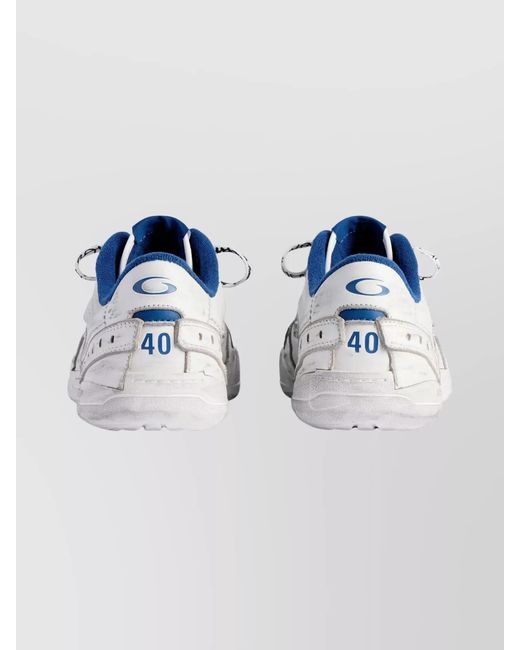 Balenciaga Blue Leather Hamptons Low-Top Sneakers for men