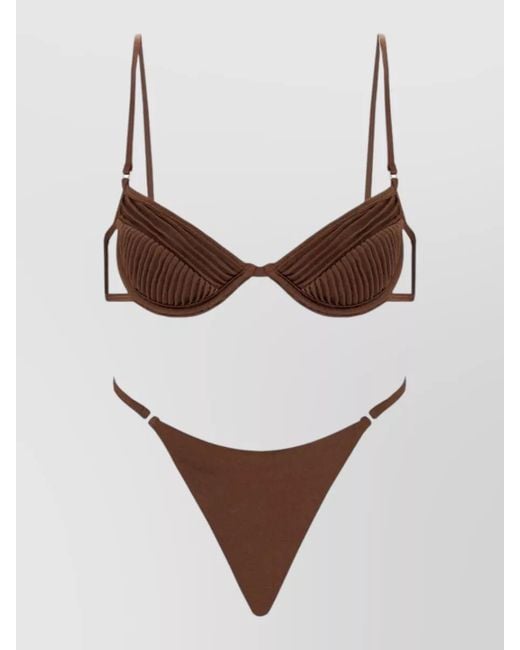Selia Richwood Brown Amy Bikini Set Underwire Top Triangle Bottom