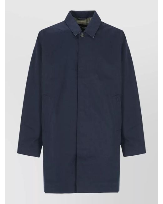 Barbour Blue Jacket Collar Neckline Long Sleeves Waterproof for men