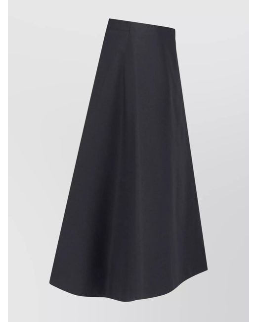 Marni Blue Virgin Wool Crepe High-Rise A-Line Midi Skirt