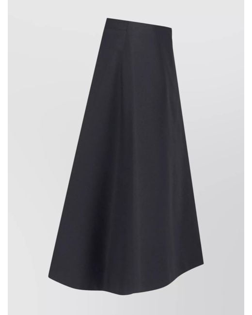 Marni Blue Virgin Wool Crepe High-Rise A-Line Midi Skirt