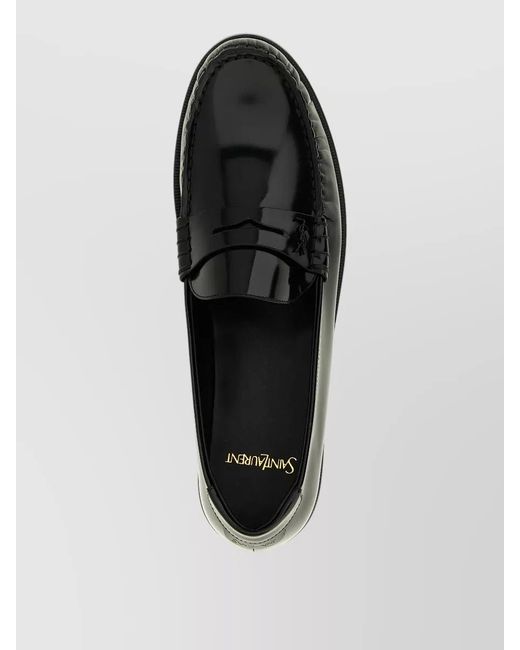 Saint Laurent Black Leather Loafers for men