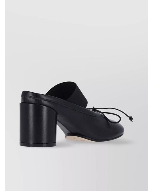 MM6 by Maison Margiela Black Pump Chunky Heel Bow Detail