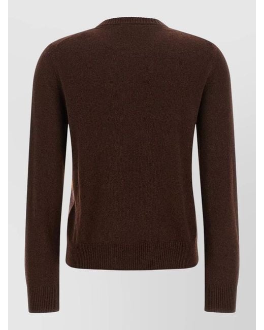 Ballantyne Orange Cashmere Diamond-Intarsia Crewneck Sweater